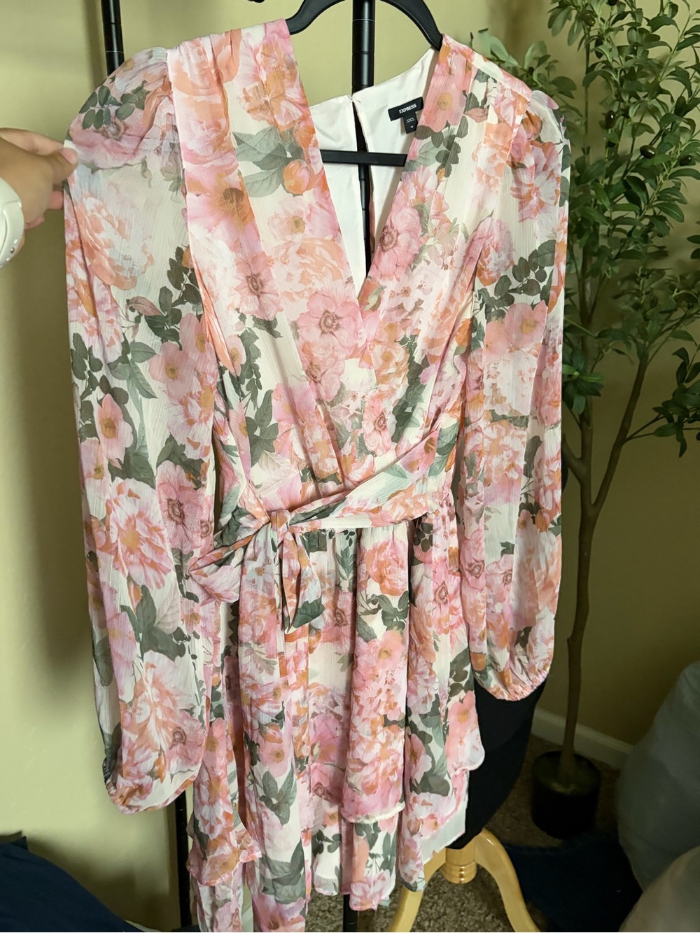 Express Pink & Cream Floral Romper